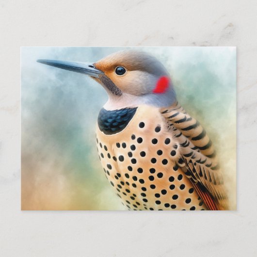 Northern Flicker Bird Art Postkarte (Vorderseite)