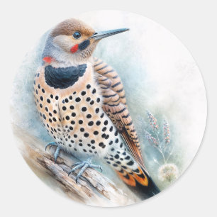 Northern Flicker Yellowhammer Runder Aufkleber