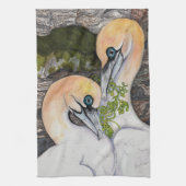 Northern Gannets Art Geschirrtuch (Vertikal)