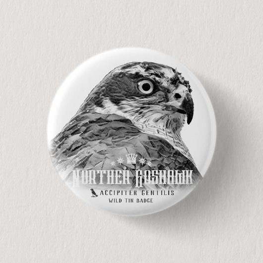 Northern Goshawk Button (Vorderseite)