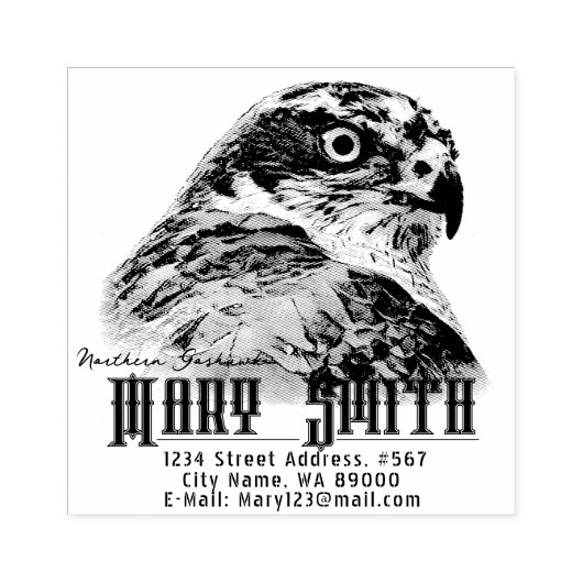 Northern Goshawk Gummistempel (Prägung)