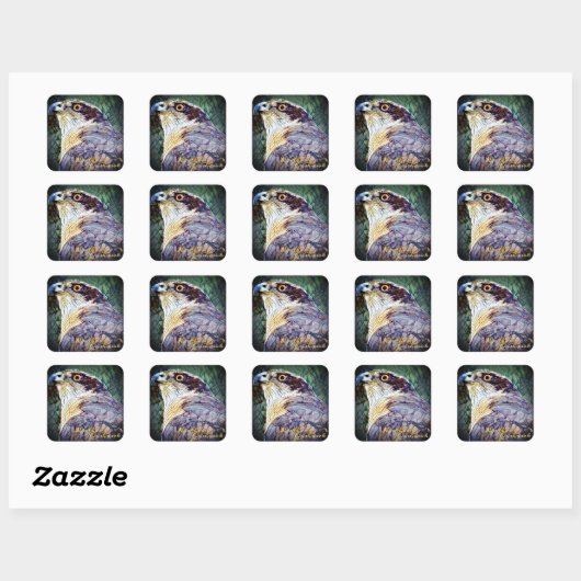 Northern Goshawk [Square Siegel] Quadratischer Aufkleber (Blatt)