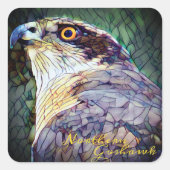 Northern Goshawk [Square Siegel] Quadratischer Aufkleber (Vorderseite)