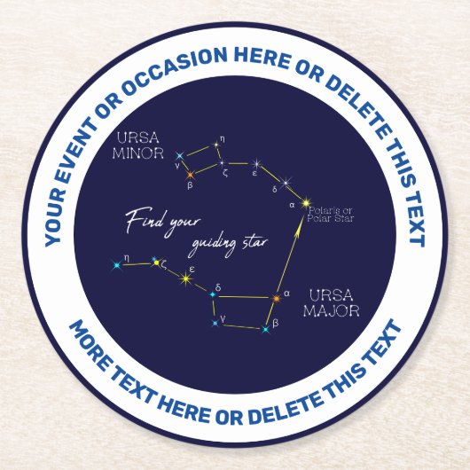 Northern Hemisphere Finding Polaris Runder Pappuntersetzer (Vorderseite)
