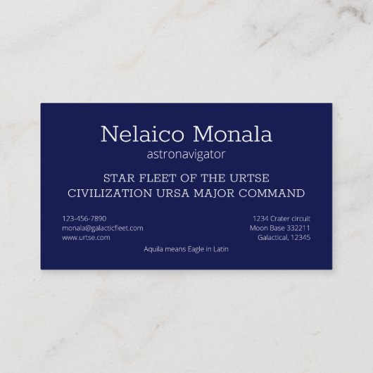 Northern Hemisphere Finding Polaris Visitenkarte (Rückseite)