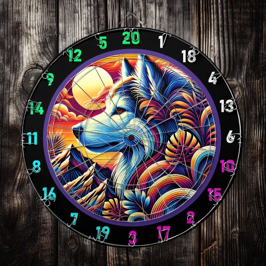 Northern Husky Peaks Wall Akzent Dartscheibe