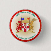 Northern Ireland Coat of Arms Circle Shape Button (Vorderseite)