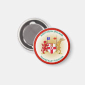 Northern Ireland Coat of Arms Circle Shape Magnet (Vorderseite/Rückseite)