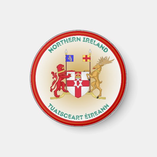 Northern Ireland Coat of Arms Circle Shape Magnet (Vorne)