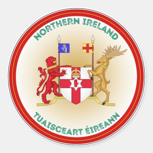 Northern Ireland Coat of Arms Circle Shape Runder Aufkleber (Vorderseite)