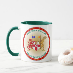 Northern Ireland Coat of Arms Circle Shape Tasse