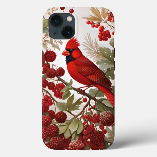 Northern Kardinal Bird Red Berries Case-Mate iPhone Hülle (Rückseite)