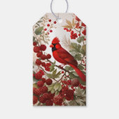 Northern Kardinal Bird Red Berries Geschenkanhänger (Vorderseite)
