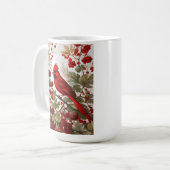 Northern Kardinal Bird Red Berries Kaffeetasse (Vorderseite Links)
