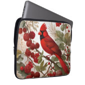 Northern Kardinal Bird Red Berries Laptopschutzhülle (Vorne Rechts)