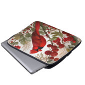 Northern Kardinal Bird Red Berries Laptopschutzhülle (Vorne Knopf)