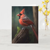 Northern Kardinal Card Karte (Gelbe Blume)