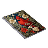 Northern Kardinal Floral William Morris Inspiriert Notizblock (Rechte Seite)