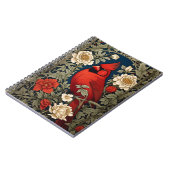 Northern Kardinal Floral William Morris Inspiriert Notizblock (Linke Seite)