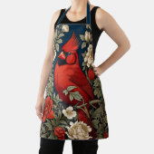 Northern Kardinal Floral William Morris Inspiriert Schürze (InSitu)