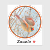 Northern Kardinal Flying - Original Fotografie Aufkleber (Blatt)