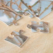 Northern Kardinal Flying - Original Fotografie Puzzle (Seite)