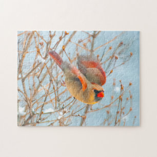 Northern Kardinal Flying - Original Fotografie Puzzle