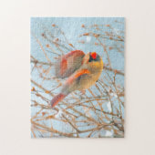 Northern Kardinal Flying - Original Fotografie Puzzle (Vertikal)