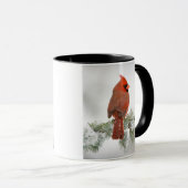 Northern Kardinal männlich on Blue Atlas Cedar Tasse (VorderseiteRechts)