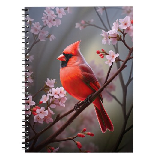 Northern Kardinal Ohio Red Bird Art Notebook Notizblock (Vorderseite)