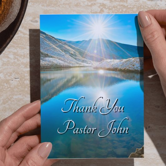 Northern Lake Blue Sunrise Pastor Appreciation  Postkarte