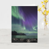 Northern Light in Norway Karte (Gelbe Blume)