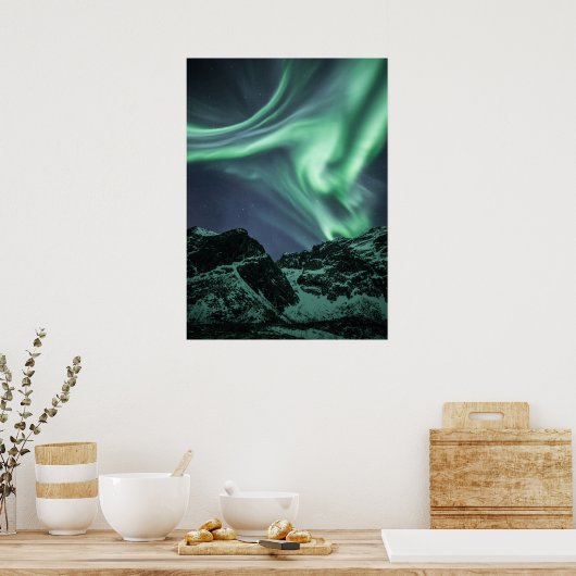 Northern Light in Norwegen Poster (Küche)