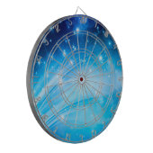 Northern Light Stars blau + Ihr Text & Ideen Dartscheibe (Vorderseite Links)