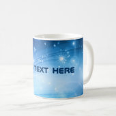 Northern Light Stars blau + Ihr Text & Ideen Kaffeetasse (VorderseiteRechts)