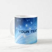 Northern Light Stars blau + Ihr Text & Ideen Kaffeetasse (Vorderseite Links)
