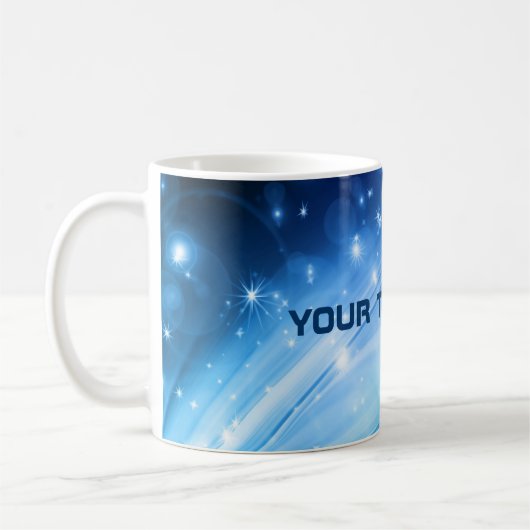 Northern Light Stars blau + Ihr Text & Ideen Kaffeetasse (Links)