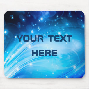 Northern Light Stars blau + Ihr Text & Ideen Mousepad