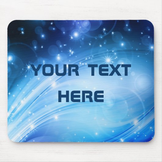 Northern Light Stars blau + Ihr Text & Ideen Mousepad (Vorne)