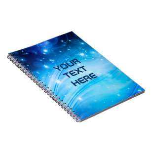 Northern Light Stars blau + Ihr Text & Ideen Notizblock