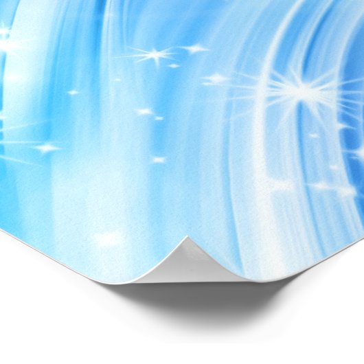 Northern Light Stars blau + Ihr Text & Ideen Poster (Ecke)