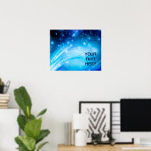 Northern Light Stars blau + Ihr Text & Ideen Poster (Heimbüro)