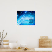 Northern Light Stars blau + Ihr Text & Ideen Poster (Küche)