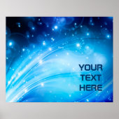 Northern Light Stars blau + Ihr Text & Ideen Poster (Vorne)