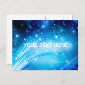 Northern Light Stars blau + Ihr Text & Ideen Postkarte (Vorne/Hinten)