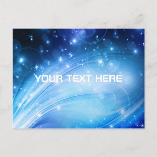 Northern Light Stars blau + Ihr Text & Ideen Postkarte (Vorderseite)
