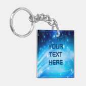 Northern Light Stars blau + Ihr Text & Ideen Schlüsselanhänger (Vorderseite links)