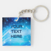 Northern Light Stars blau + Ihr Text & Ideen Schlüsselanhänger (Rückseite)