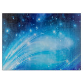 Northern Light Stars blau + Ihr Text & Ideen Schneidebrett (Vorderseite)