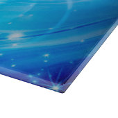 Northern Light Stars blau + Ihr Text & Ideen Schneidebrett (Ecke)